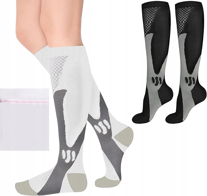 2x SKARPETY KOMPRESYJNE PODKOLANÓWKI UCISKOWE PRZECIWŻYLAKOWE UNISEKS 34-39