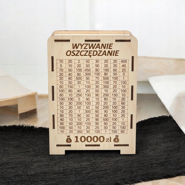 SKARBONKA WYKREŚLANA drewniana WYZWANIE OSZCZĘDZANIE Ślub TWÓJ GRAWER