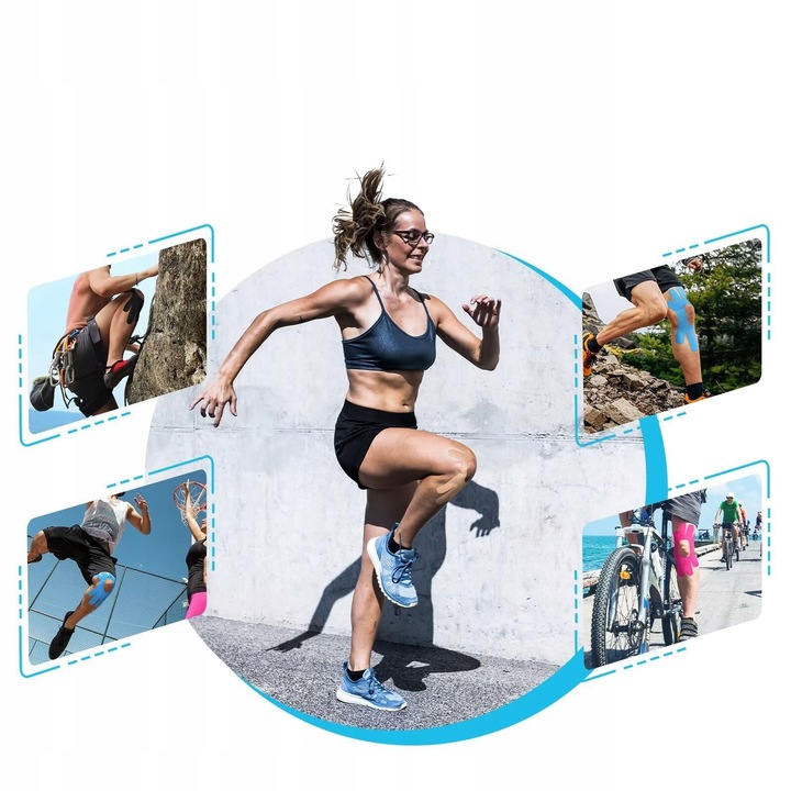 WYSOKIEJ JAKOŚCI TAŚMA KINEZJOLOGICZNA na ciało kolano 8 PCS