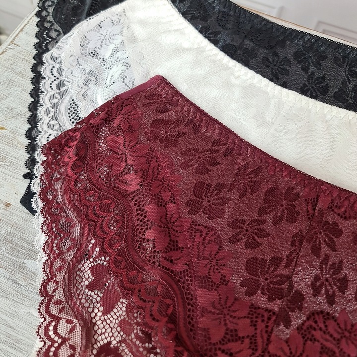 3x MAJTKI KORONKOWE Figi Bawełniane JAKOŚĆ 4XL/5XL