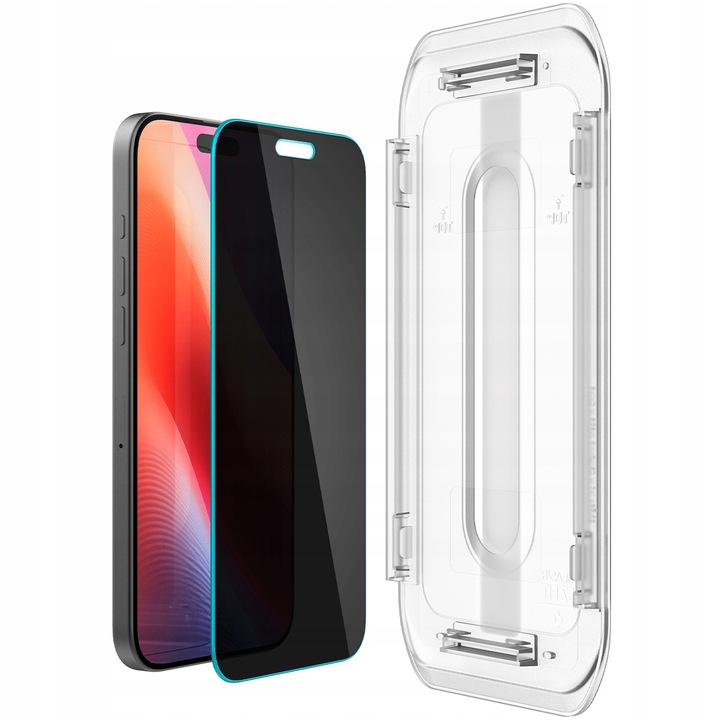 Szkło prywatyzujące do iPhone 16 Pro, Spigen Ez Privacy 1P + aplikator, 9H