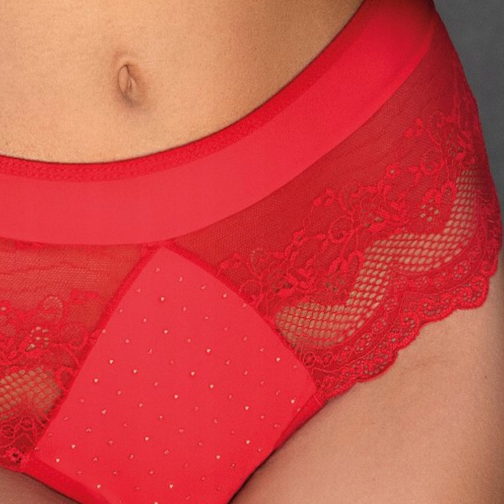 Figi Brazyliany z Wysokim Stanem Damskie Dopasowane Seksowne Czerwone XXL