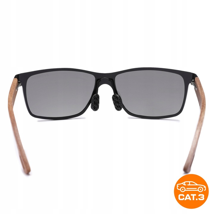 OKULARY PRZECIWSŁONECZNE męskie POLARYZACYJNE drewniane NERDY UV400 +