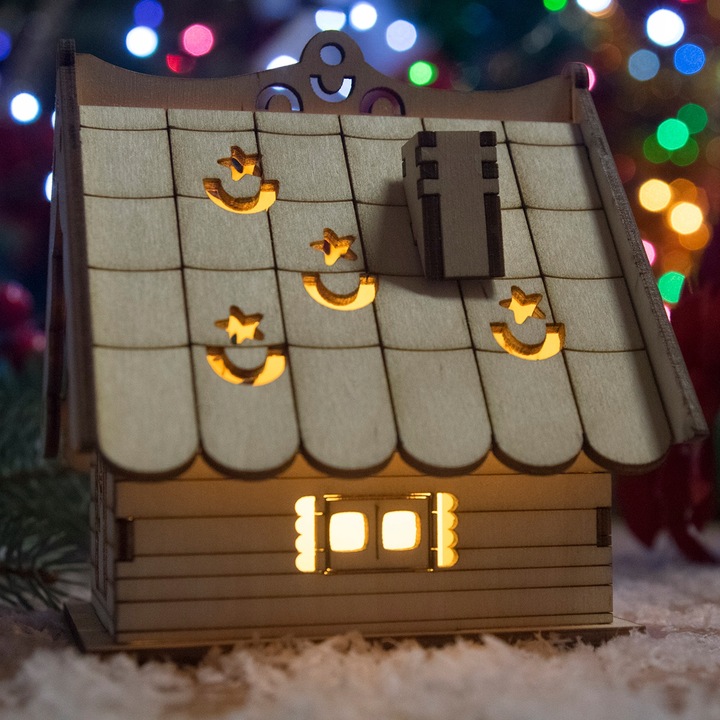 DOMEK LAMPION ŚWIĄTECZNY LED LAMPKA PREZENT DIY