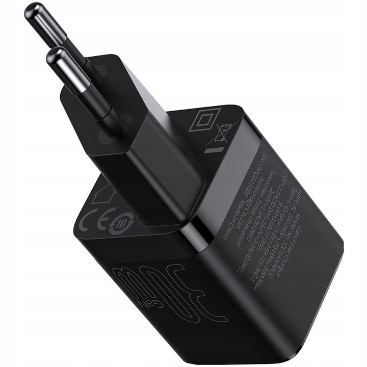 SZYBKA Ładowarka sieciowa zasilacz Baseus GaN3 USB-C typ-C PD 3A 30W
