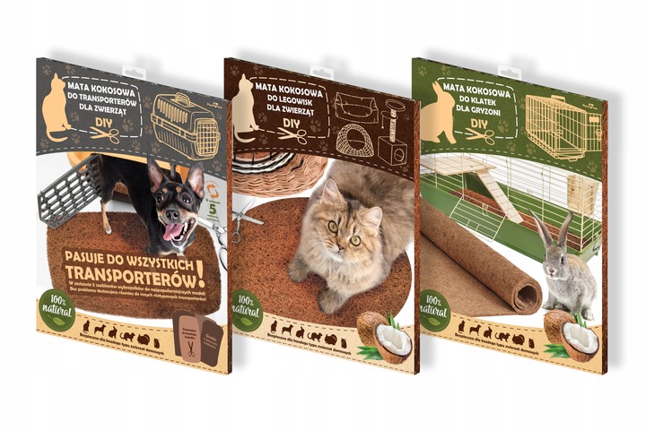 MATA KOKOSOWA PODŁOŻE JAK ŻWIREK DO KLATKA KOJEC DLA KRÓLIKA ŚWINKI XXL