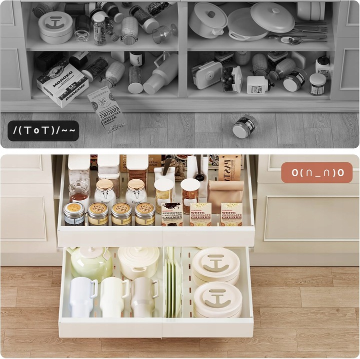 SZUFLADA KUCHENNA WYSUWANA 32-50CM REGULOWANA WYSUWANY KOSZ KUCHENNY