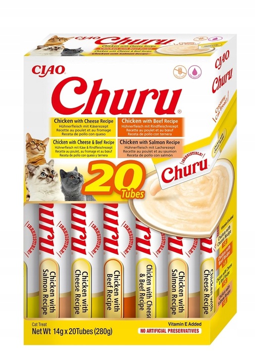INABA CAT CHURU VARIETIES CHICKEN & BEEF 20x14g (280g) przysmak dla