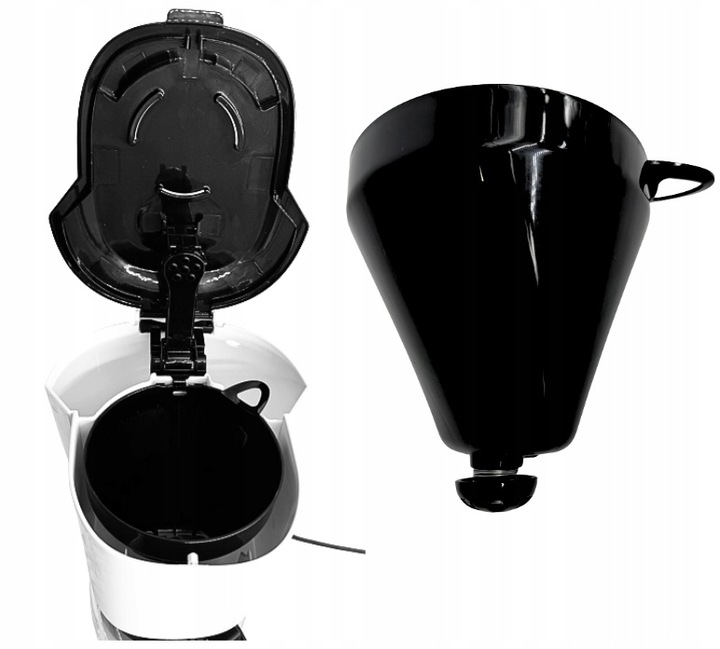 EKSPRES DO KAWY PRZELEWOWY KOMPAKTOWY QUIGG BIAŁY 1,5L 900W + TIMER