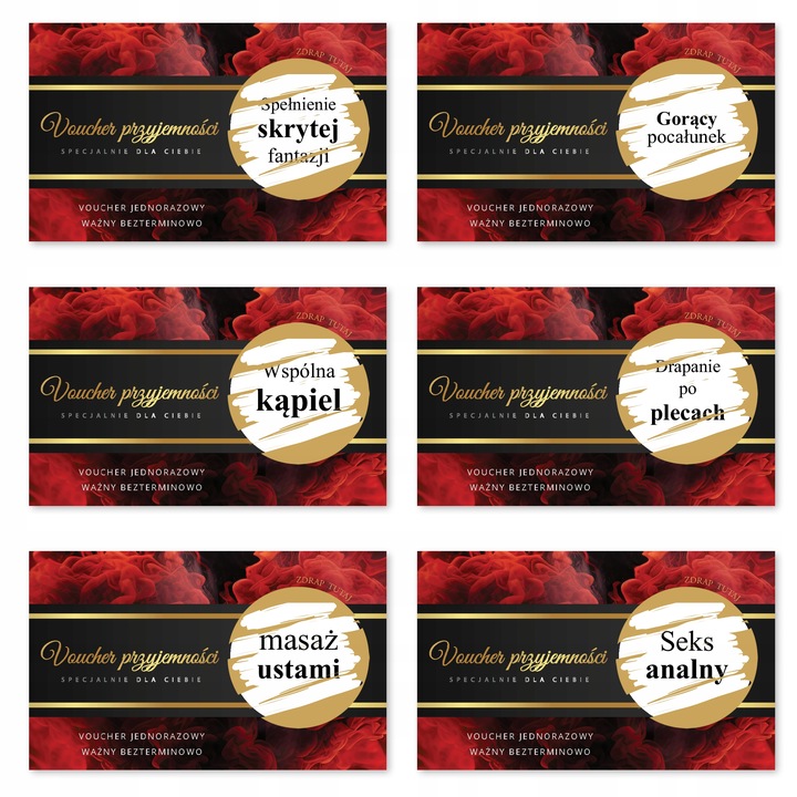 25x VOUCHERY PRZYJEMNOŚCI ZDRAPKI MIŁOŚCI walentynki Prezent Kupon +KOPERTA