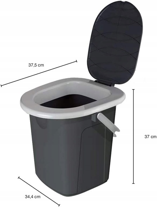 BRANQ - Toaleta turystyczna przenośna - WC na działkę - wiadro - 22 L