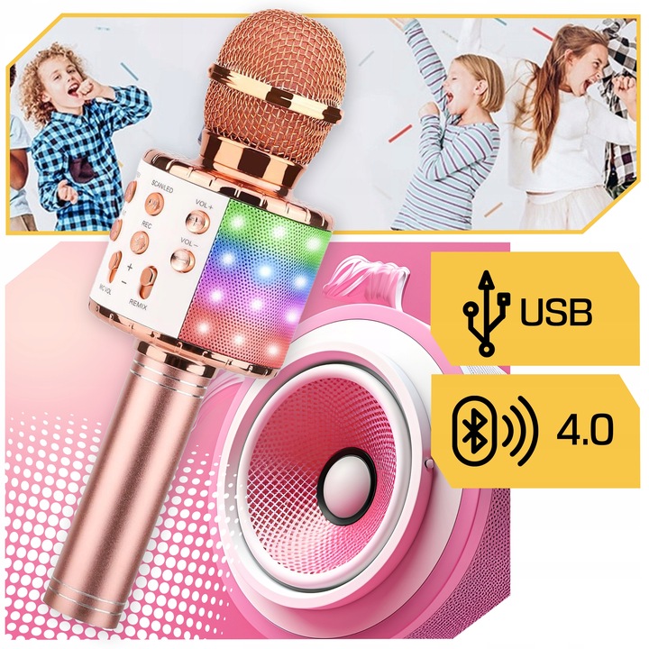 MIKROFON DLA DZIECI mikrofon KARAOKE mikrofon bezprzewodowy Z GŁOŚNIKIEM