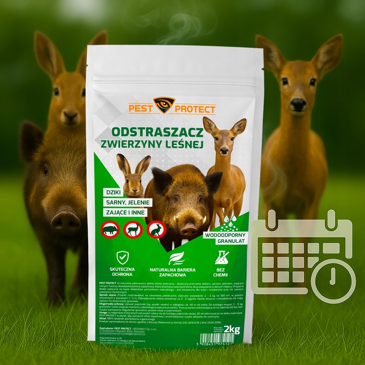 ODSTRASZACZ ŚRODEK NA DZIKI DZIKÓW SARNY ZAJĄCE NATURALNY GRANULAT 2KG