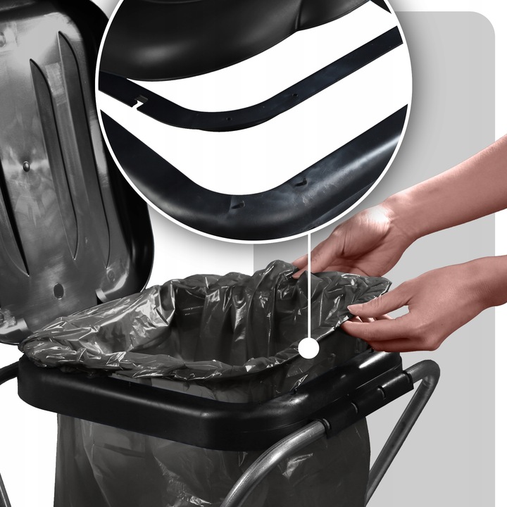 STOJAK KOSZ DO SEGREGACJI ŚMIECI 1 STANOWISKO WOREK 120L KOSZ NA ODPADY