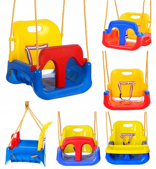 4w1 huśtawka kubełkowa modułowa dla dzieci pasy ogrodowa do pokoju 6m-7lat