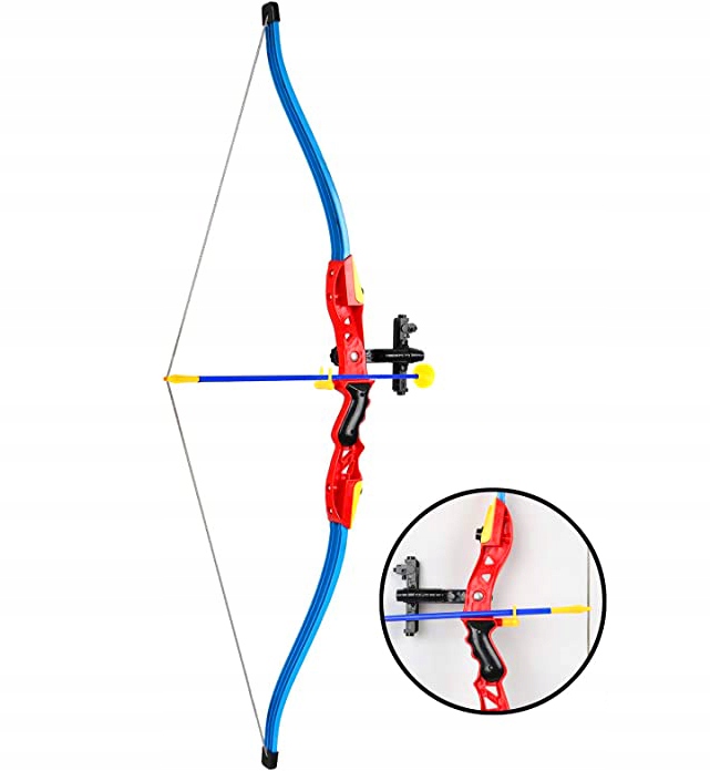 ŁUK DUŻY 3 STRZAŁY + CELOWNIK ZESTAW ŁUCZNIKA DLA DZIECI 90CM