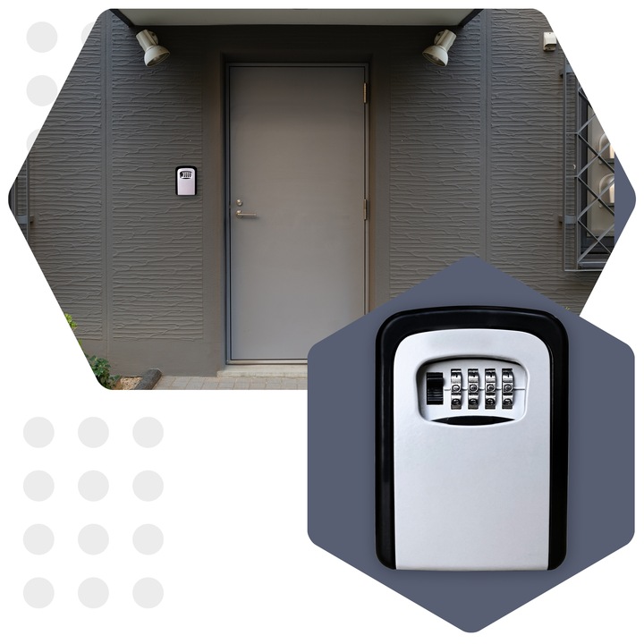 METALOWY sejf na klucze skrzynka szafka kasetka MOCNA skrytka z szyfrem kod