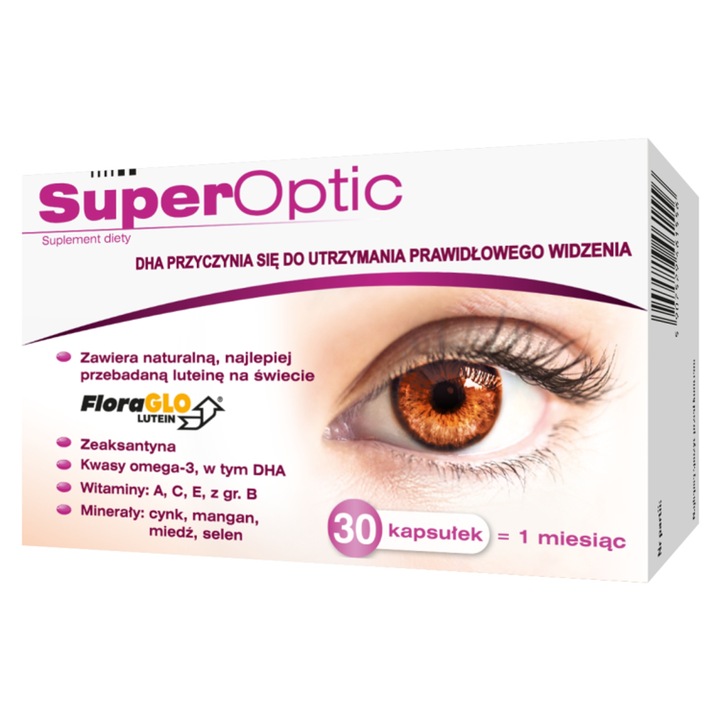 Witaminy do oczu Superoptic 30 kaps. Lepszy i zdrowy wzrok luteina omega-3
