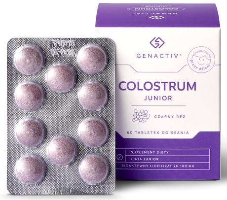 GENACTIV Colostrum Junior czarny bez 60t do ssania