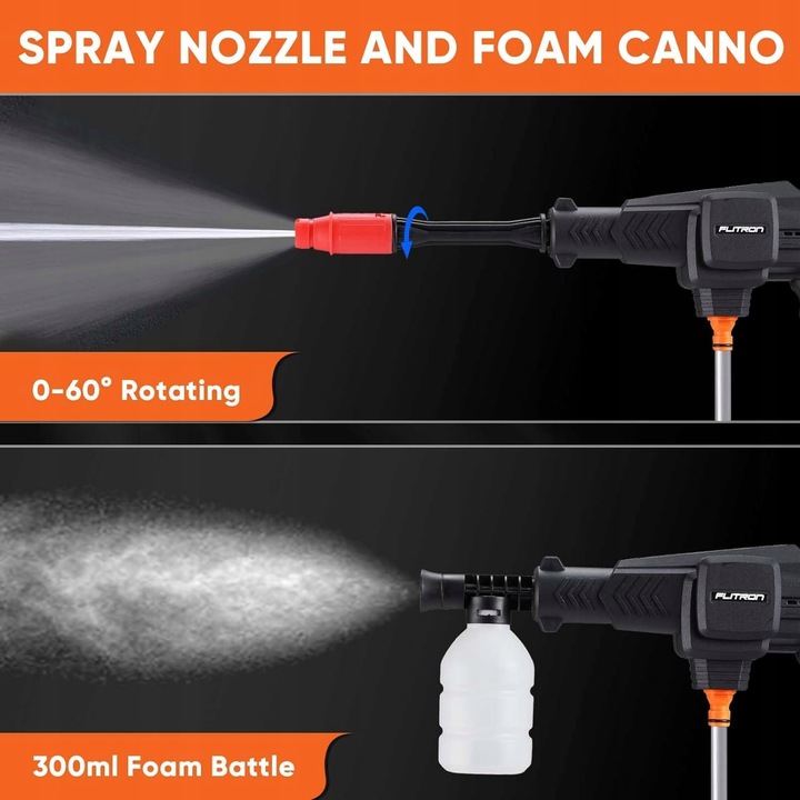 Myjka Ciśnieniowa Akumulatorowa Najmocniejszy Zestaw 2x5000mAh