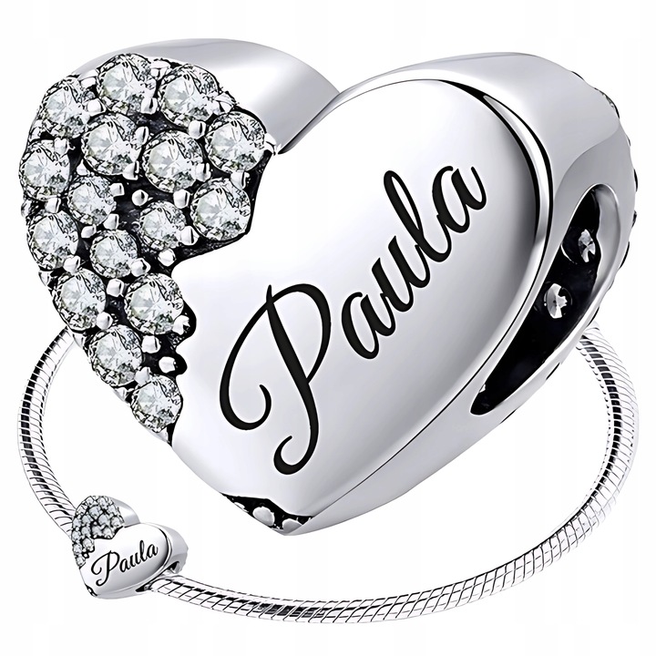 CHARMS srebrne SERCE GRAWER srebro koralik zawieszka charms 925 SERDUSZKO