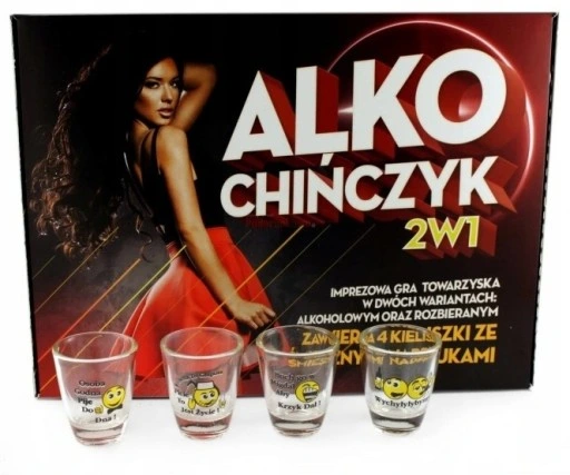 GRA ALKO-CHIŃCZYK IMPREZOWA + 4 KIELISZKI 2 W 1