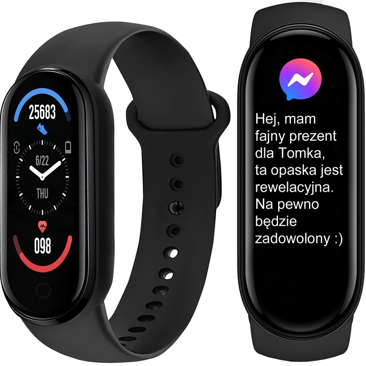 SMARTWATCH SMARTBAND ZEGAREK OPASKA SPORTOWA M7 APLIKACJE PL KROKOMIERZ ITP