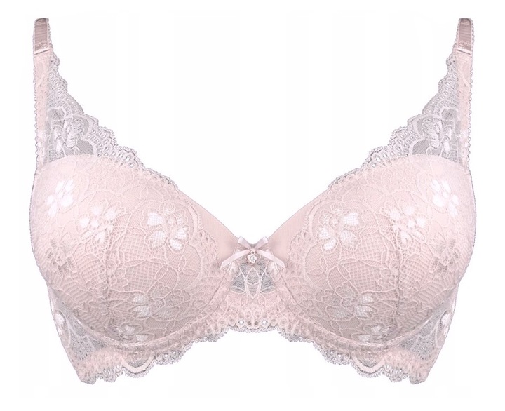 Intimidao 85B Biustonosz duży push-up powiększa biust pudrowy