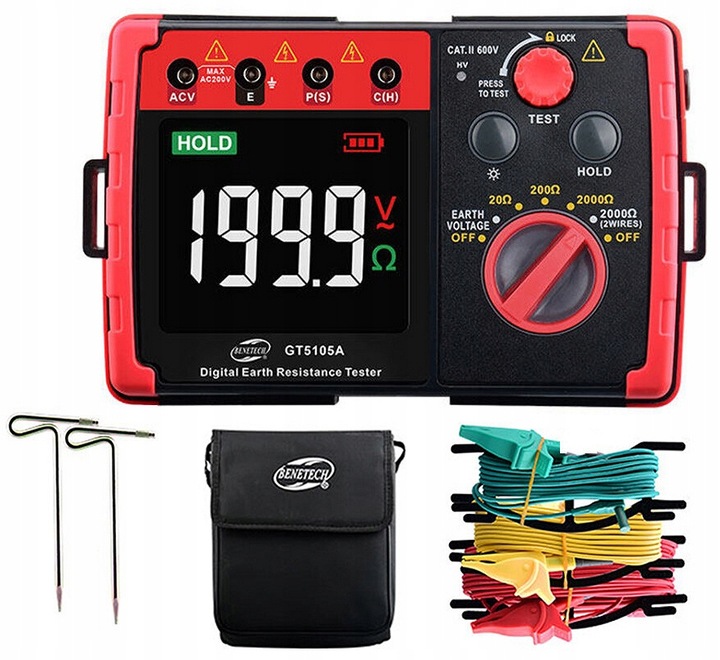 MIERNIK REZYSTANCJI UZIEMIENIA TESTER CYFROWY MULTIMETR