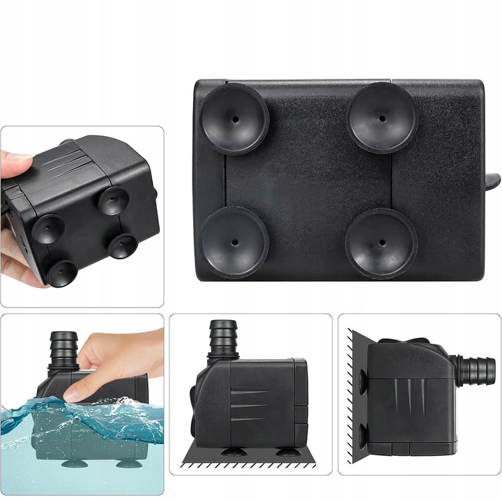 Mocna Pompa 2000L/h DO oczka WODNEGO FONTANNA KASKADA + 3 Końcówki