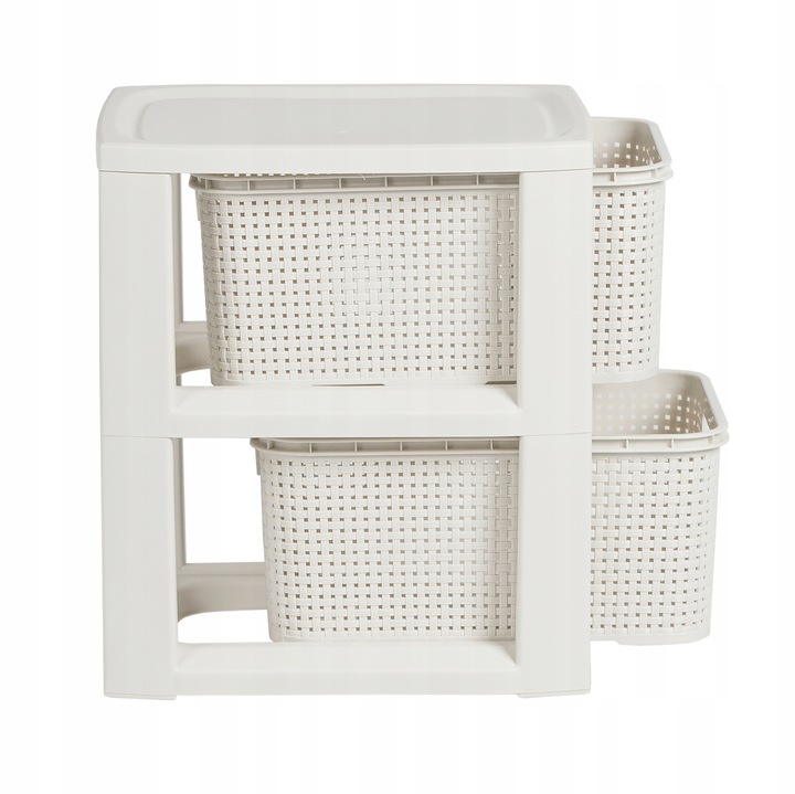 REGAŁ KOMODA STOJAK Z 2 KOSZAMI RATTAN BRANQ 1727A