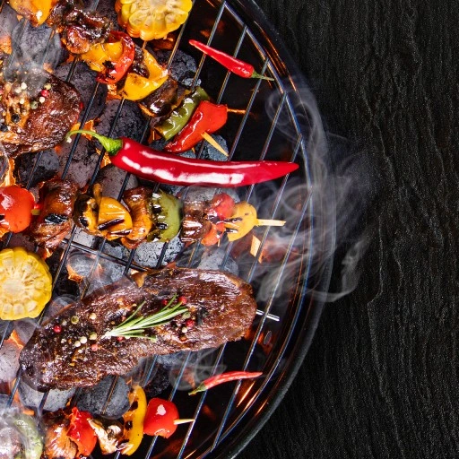 GRILL OGRODOWY WĘGLOWY WĘDZARNIA PALENISKO TERMOMETR OKRĄGŁY PRZENOŚNY 3W1