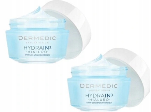 2x Krem Nawilżający Dermedic Hydrain 3 Dzień i Noc 50ml Zestaw Skóra Sucha