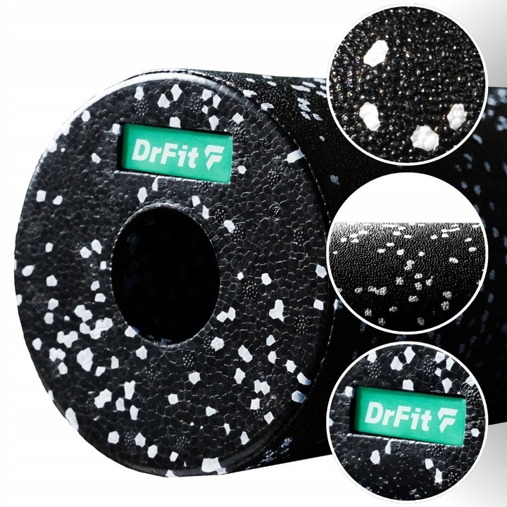 DrFit Roller wałek do masażu piłka duoball zestaw 4 elementy białe kropki