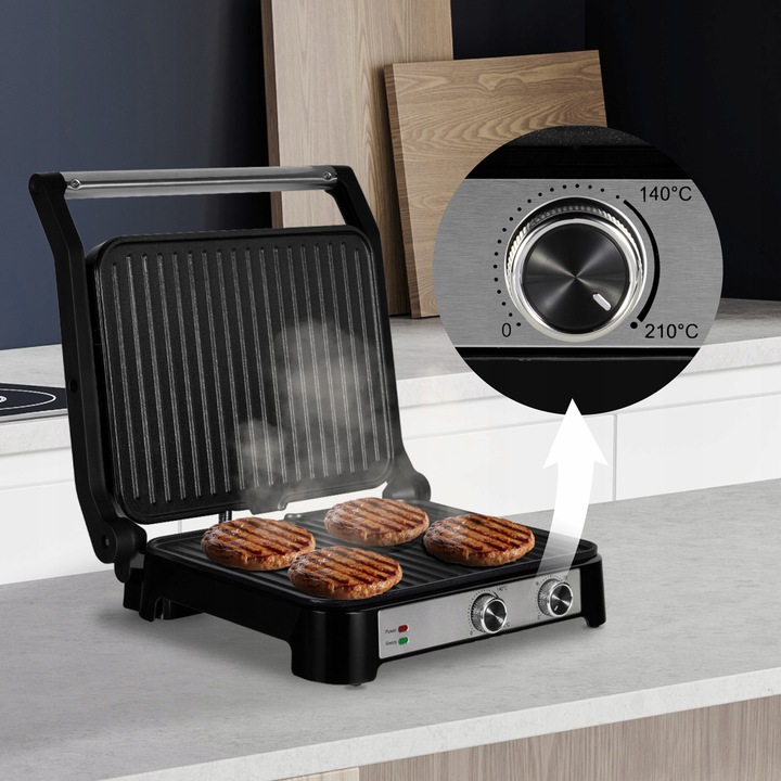 Grill elektryczny Kontaktowy OPIEKACZ Kanapek Panini DUŻY 2000W TIMER