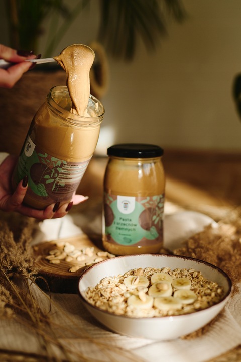 MASŁO ORZECHOWE 900g pasta z orzechów ziemnych SMOOTH krem - SPIŻARENKA