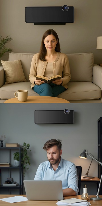 Kurtyna powietrzna szklana GlassAir 2000W grzejnik elektryczny WiFi