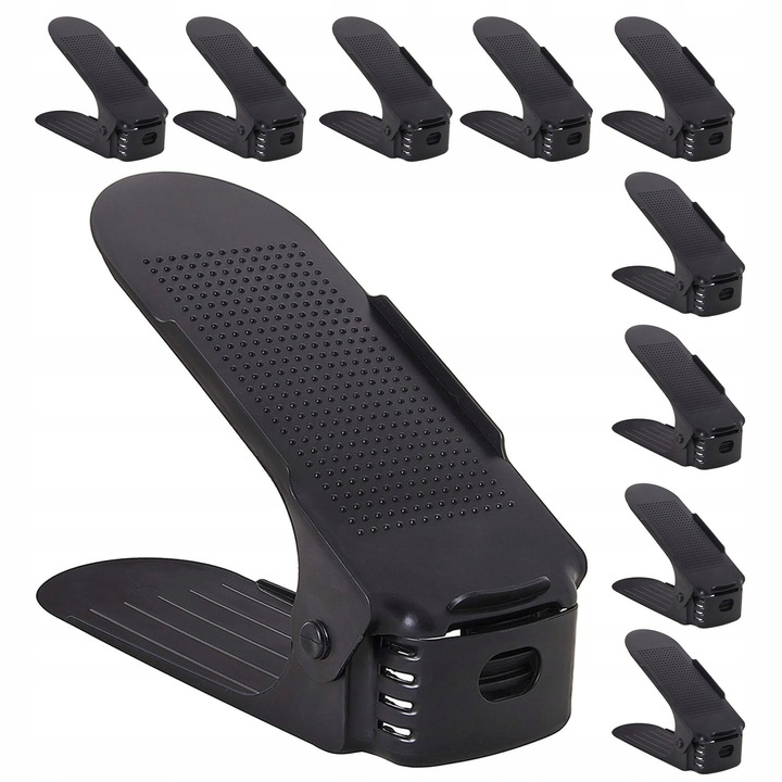 10x ORGANIZER UCHWYT CZARNY NA BUTY OBUWIE PÓŁKA DO SZAFY GARDEROBY