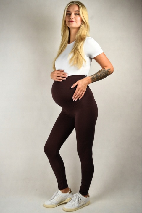 Legginsy ciążowe ocieplane POLSKI PRODUCENT kryjące bawełniane na zimę