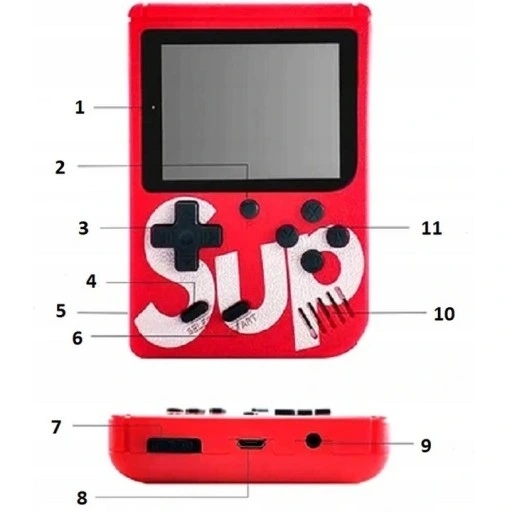 PRZENOŚNA MINI KONSOLA RETRO MARIO CONTRA TANK TETRIS PINBALL 400 GIER HIT