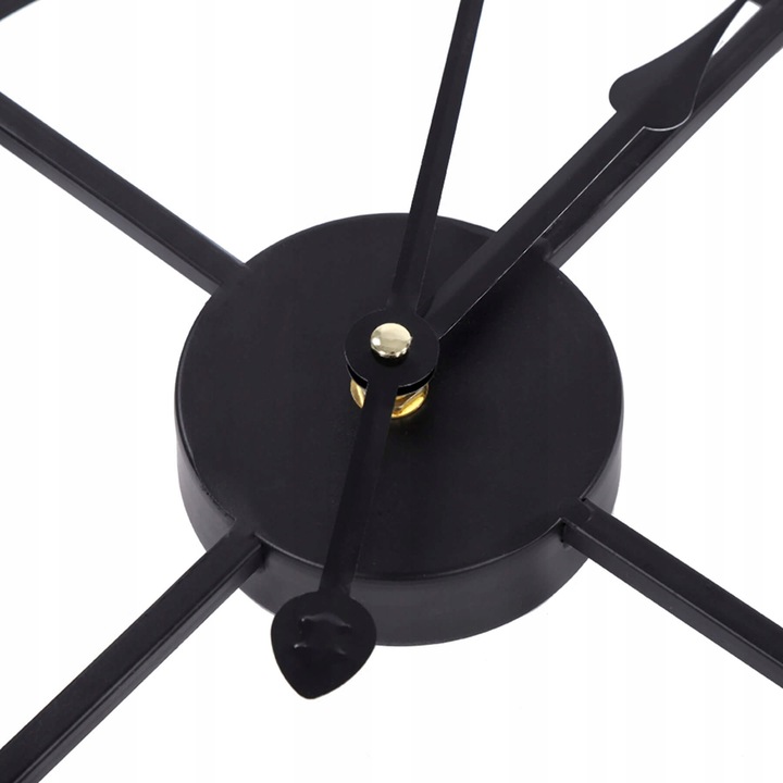 ZEGAR ŚCIENNY RETRO ELEKTRONICZNY CZARNY LOFT RZYMSKI 3D CICHY VINTAGE XXL