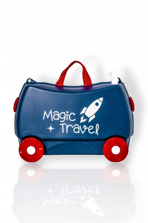 Walizka dziecięca jeżdżąca podróżna na kólkach jeździk MAGIC TRAVEL SPACE