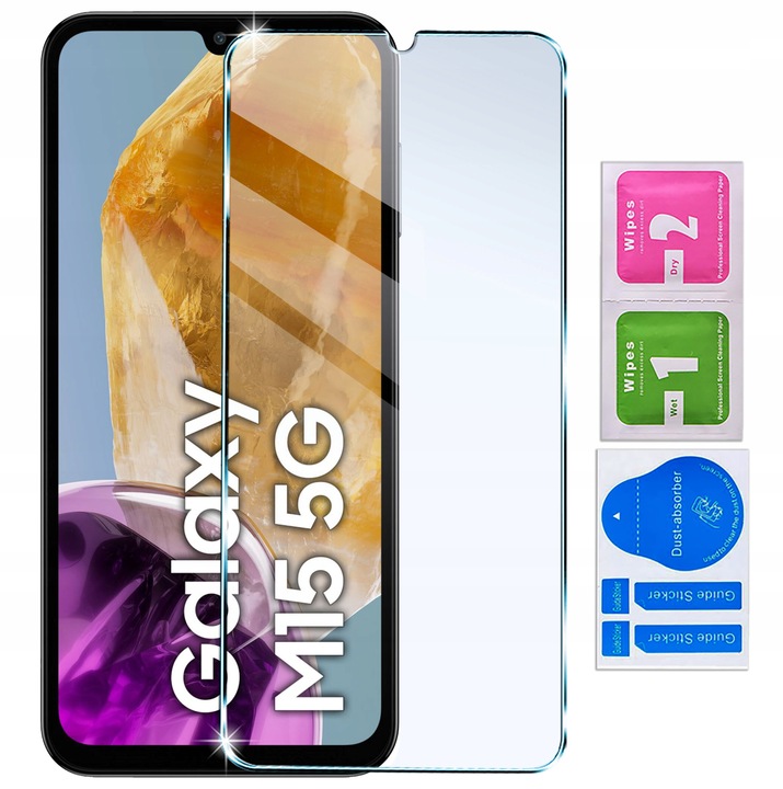 Etui z klapką do Samsung Galaxy M15 5G Zamykane Czarne Futerał +Szkło 9H