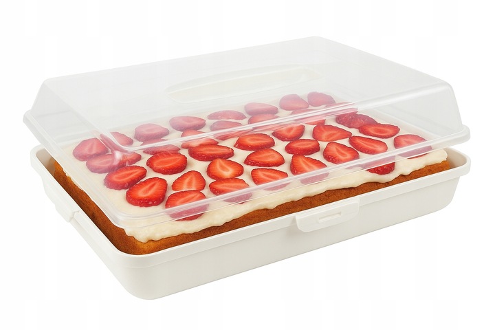 POJEMNIK NA CIASTO DUŻY BOX Z POKRYWĄ NA ŻYWNOŚĆ UCHWYT TRANSPORTER