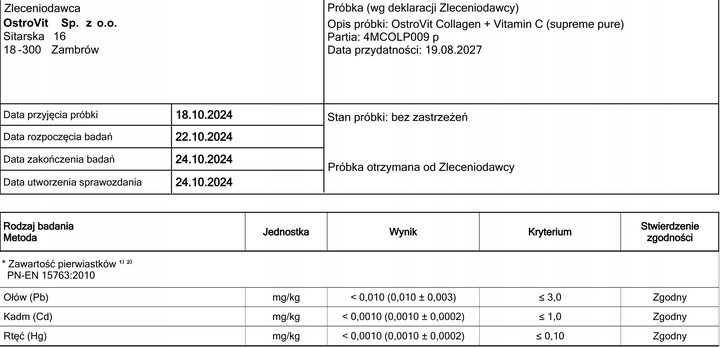 OstroVit Collagen + Vitamin C 400 G KOLAGEN Do Picia + Witamina C STAWY