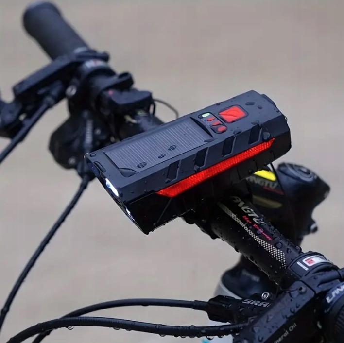 Lampa Rowerowa Lampka Solarna Na Kierownicę USB Zestaw Przód + Tył LED