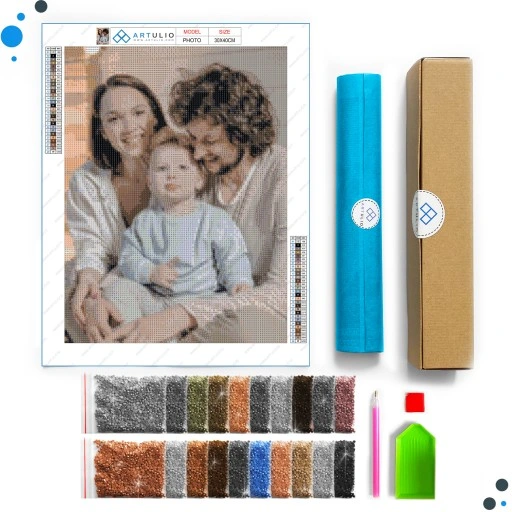 HAFT DIAMENTOWY ZE ZDJĘCIA 30x40 DIAMOND PAINTING, ZESTAW MOZAIKA+AKCESORIA