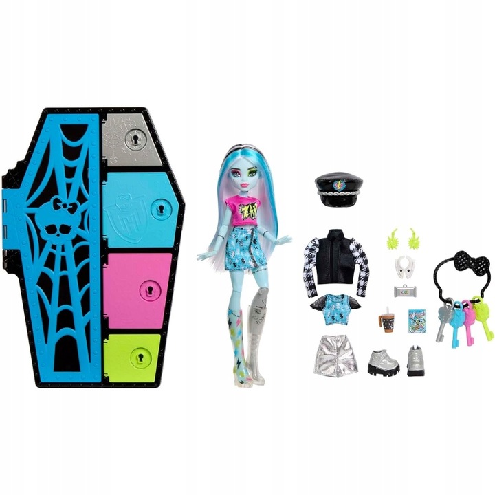 MONSTER HIGH STRASZYSEKRETY FRANKIE STEIN LALKA POTWÓR + 19 NIESPODZIANEK