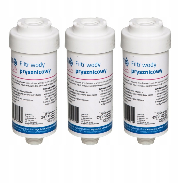 3x FILTR PRYSZNICOWY FIT AQUA AWF-SWR-P KDF NOWY