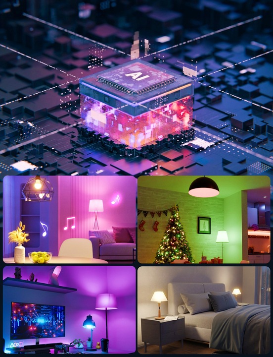 Smart Żarówka LED RGB E27 8.5W = 60W WiFi Rytm Muzyczny APP Lepro